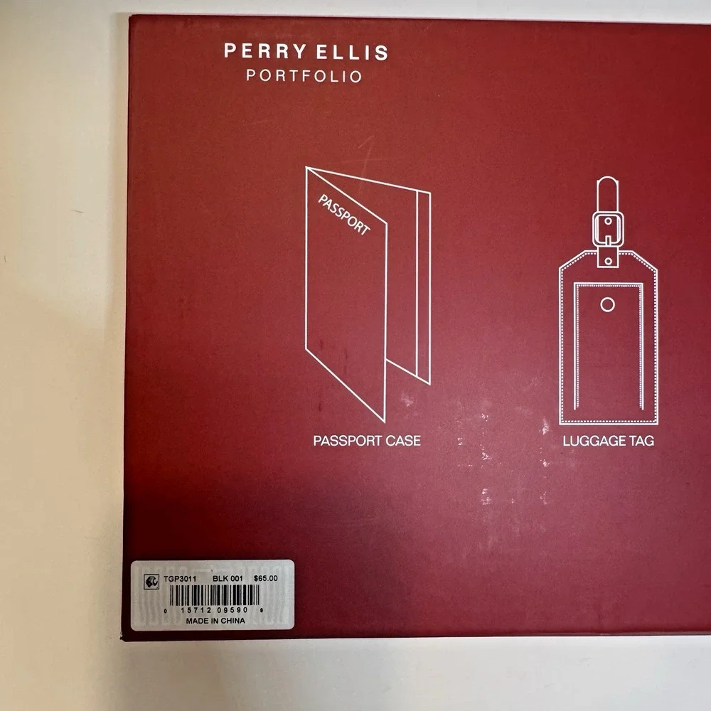Perry Ellis Portfolio Men's Passport Case Luggage Tag Multifunctional Tool NIB